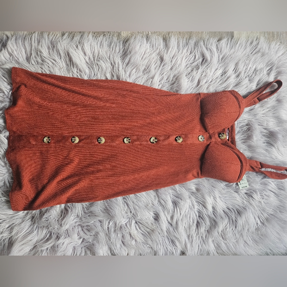 Orange Button Dress
